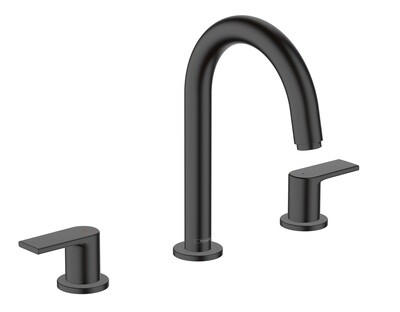 Mélangeur de lavabo 3 trous Hansgrohe Vernis Shape 150 avec tirette et vidage en noir mat