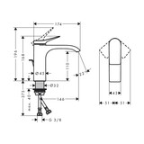 Vivenis Mitigeur de lavabo 110 avec tirette et vidage