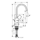 Vivenis Mitigeur de lavabo 210, bec pivotant, avec garniture de vidage à tirette