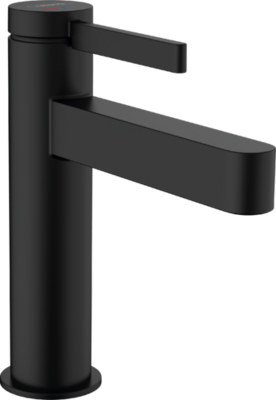 Mitigeur de lavabo Hansgrohe Finoris 110 CoolStart avec bonde push-open en noir mat