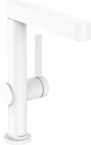 Mitigeur de lavabo Hansgrohe Finoris 230 avec bec orientable et bonde push-open en blanc mat