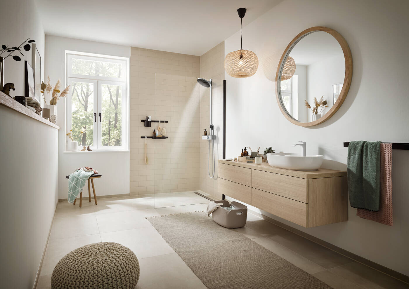 Mitigeur de lavabo Hansgrohe Vivenis 110 avec tirette et vidage en blanc mat — vue 4
