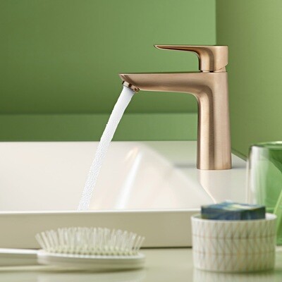 Mitigeur de lavabo Hansgrohe Talis E 110 avec tirette et vidage en bronze brossé