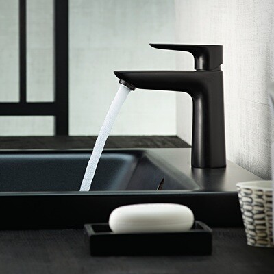 Mitigeur de lavabo Hansgrohe Talis E 110 avec tirette et vidage en noir mat