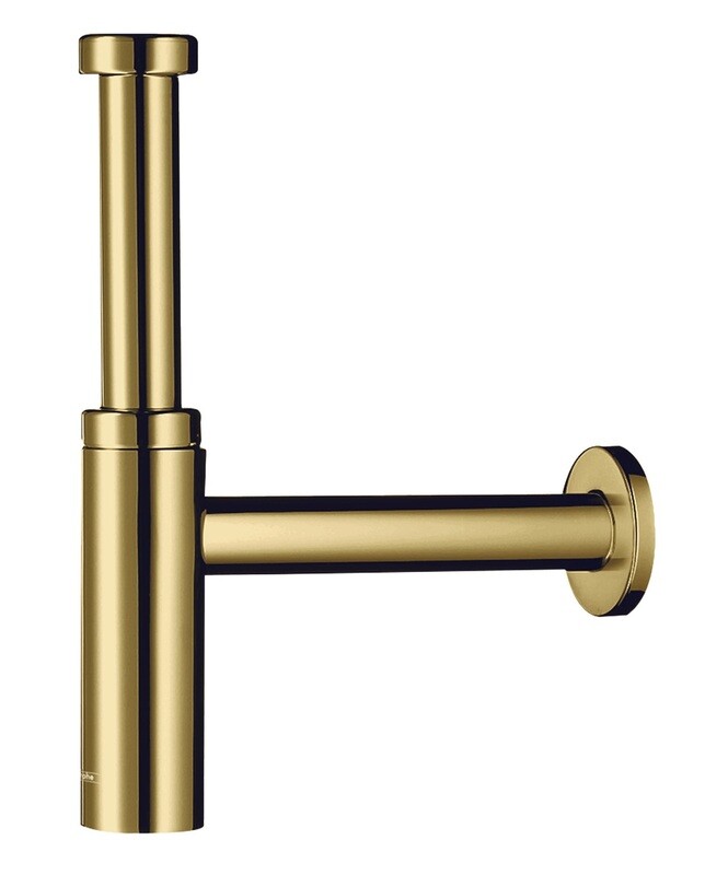 Siphon design Hansgrohe Flowstar S pour lavabo aspect doré poli