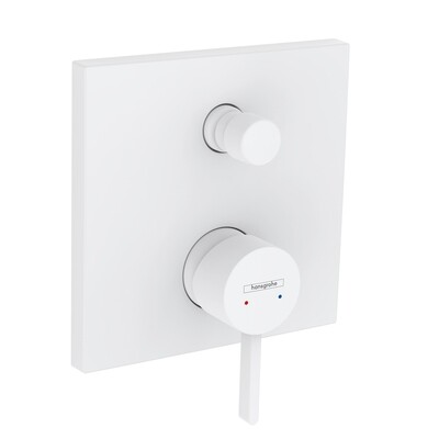 Set de finition pour mitigeur de bain / douche encastré Hansgrohe Finoris en blanc mat
