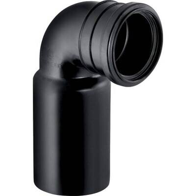 Coude de raccordement Geberit PEHD pour WC suspendu : d= 90 mm ; d1 = 90 mm