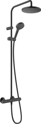 Colonne de douche Showerpipe Hansgrohe Vernis Blend 200 1 jet avec mitigeur thermostatique en noir mat