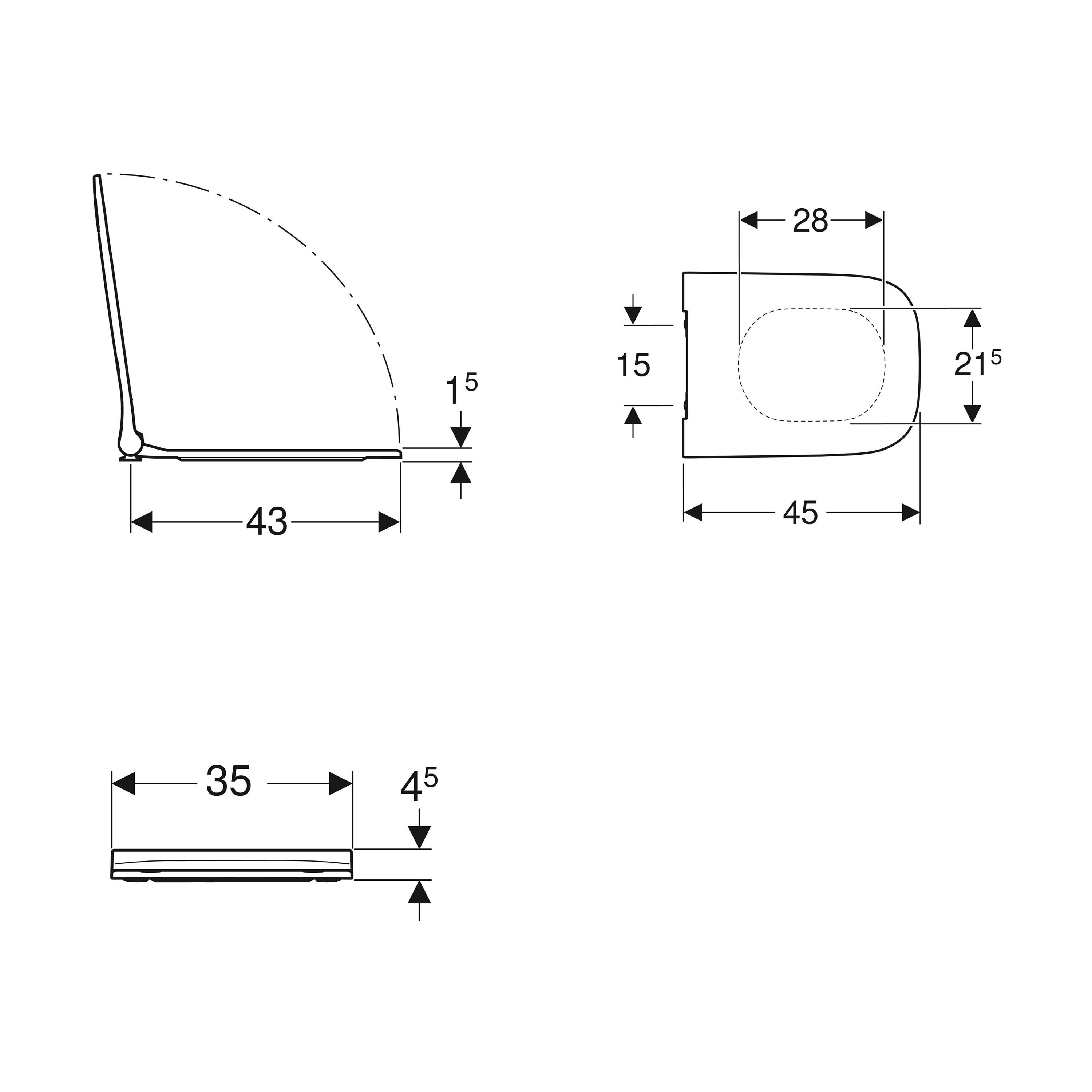 Abattant antibactérien WC Geberit Smyle Square à abaissement standard - vue 2