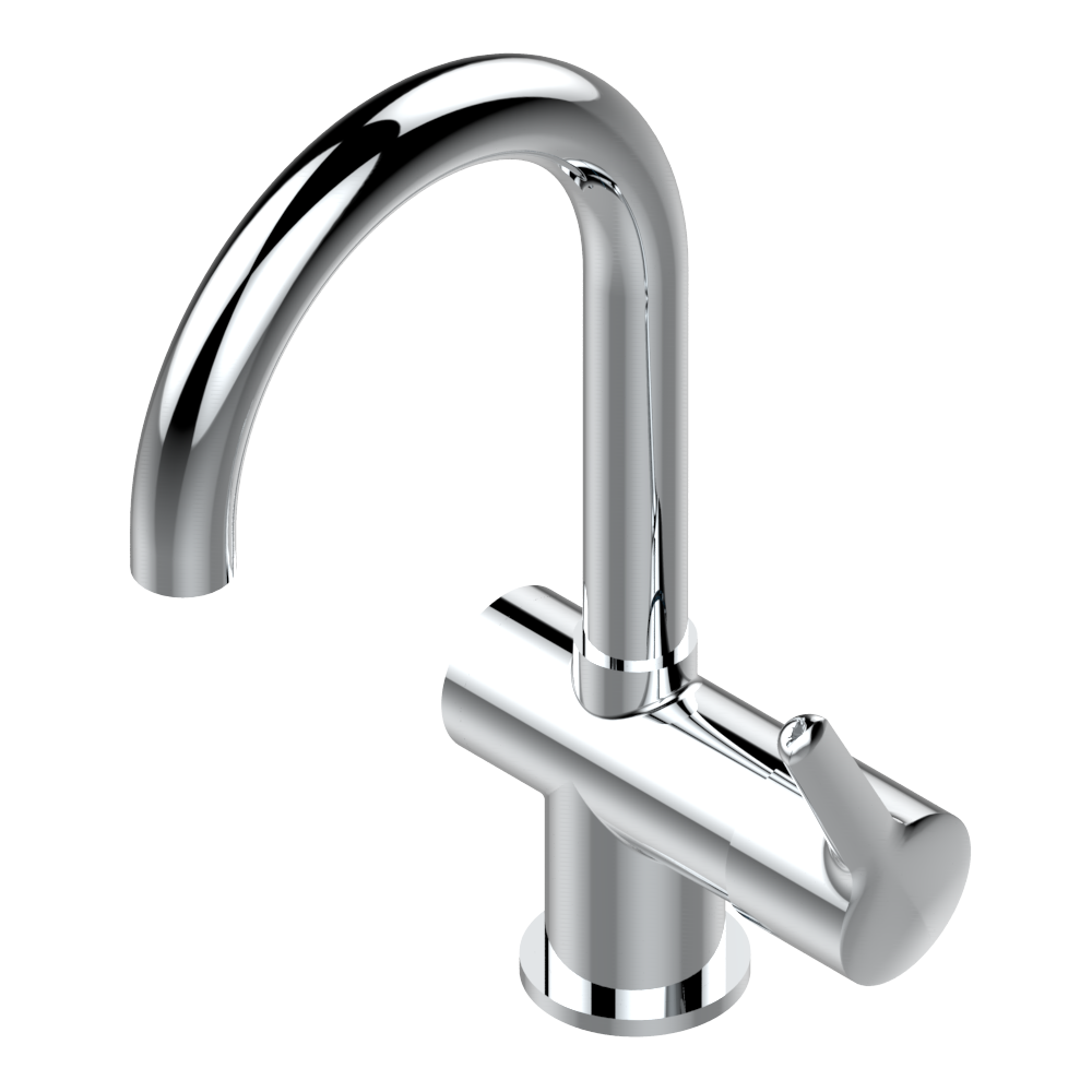Mitigeur de lavabo monotrou THG 190 avec vidage - Collection &quot;Bondi à manettes&quot;