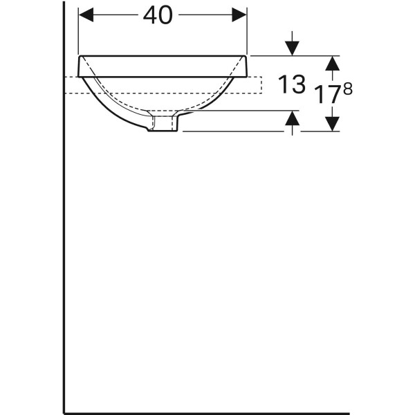Vasque à encastrer Geberit VariForm rectangulaire 55 x 40 cm avec trop-plein — vue 5