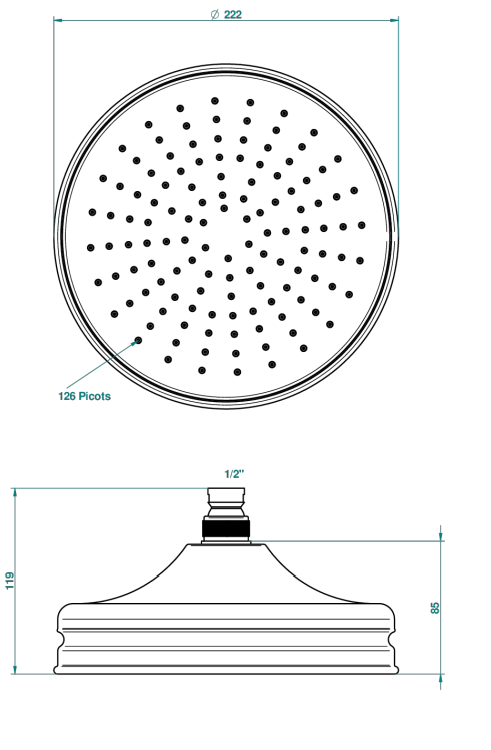 Douche de tête THG ronde 220 mm Easyclean - Collection "1900" - vue 4