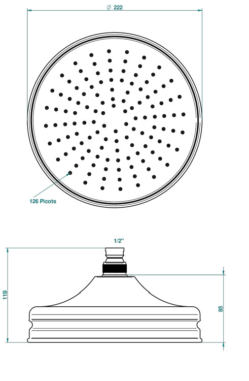 Douche de tête THG ronde 220 mm Easyclean - Collection "1900" — vue 4
