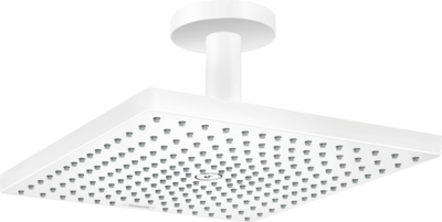 Douche de tête Hansgrohe Raindance E 300 air 1 jet avec raccordement plafond en blanc mat