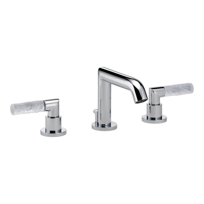 Mélangeur de lavabo 3 trous THG avec vidage - Collection "Bambou Cristal Clair"