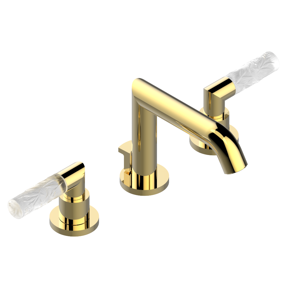 Mélangeur de lavabo 3 trous THG avec vidage - Collection "Bambou Cristal Clair"