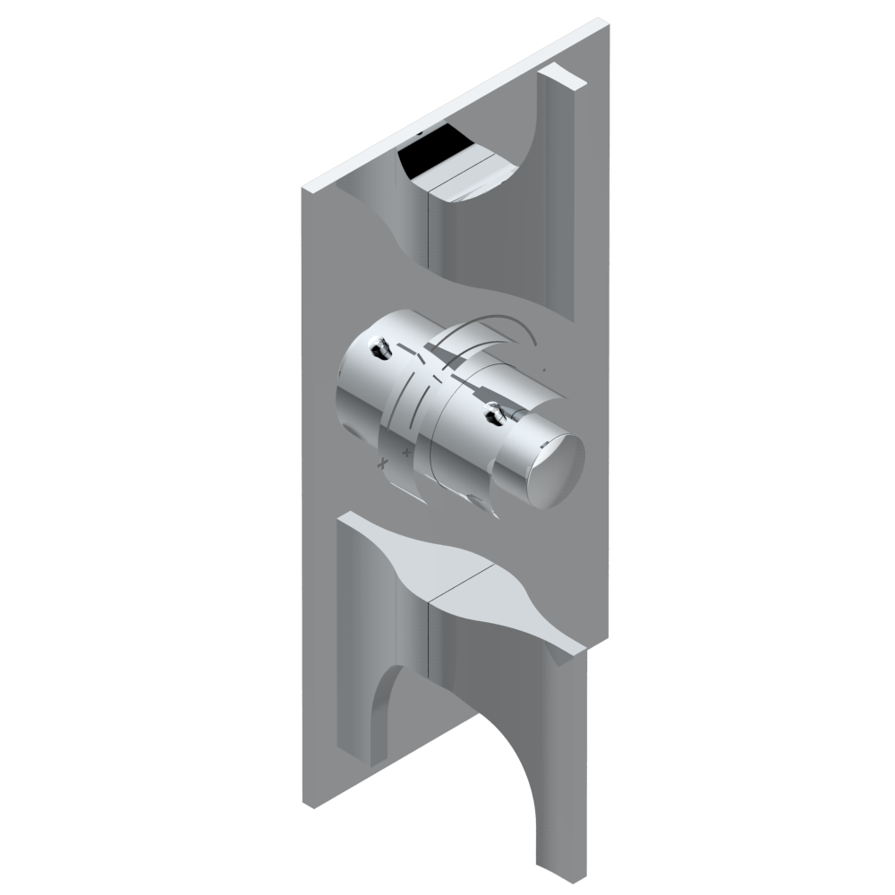Set de finition THG pour douche thermostatique à encastrer avec deux robinets d&#39;arrêt à 2 fonctions - Collection &quot;Pure&quot;