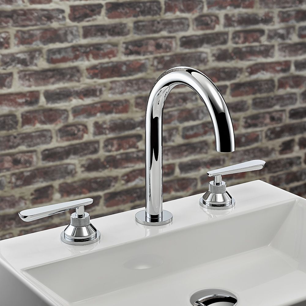 Mélangeur de lavabo 3 trous THG avec vidage bec haut - Collection "Dean" - vue 8