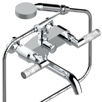 Mélangeur de bain / douche mural THG - Collection &quot;Bambou Cristal Clair&quot;