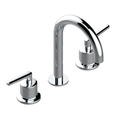 Mélangeur de lavabo 3 trous THG avec vidage bec haut - Collection &quot;Bondi à manettes&quot;