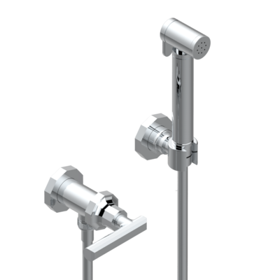 Ensemble hygiénique de WC THG avec robinet d'arrêt - Collection "Les Ondes à manettes"