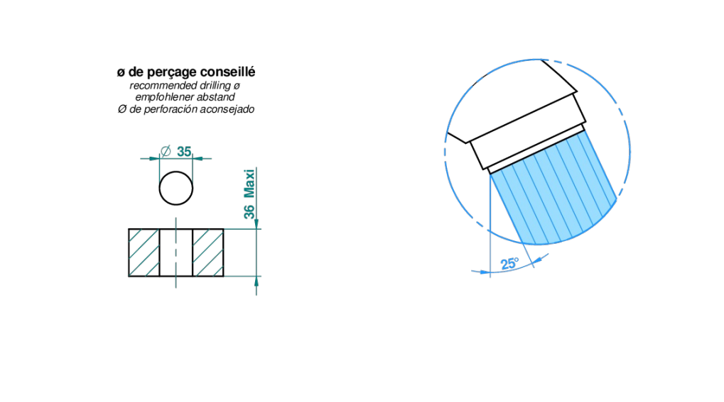Mitigeur de lavabo monotrou  THG 80 avec vidage - Collection "Anoa" - vue 3