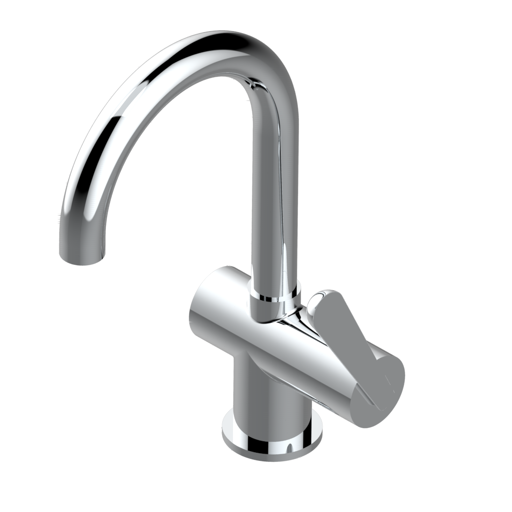 Mitigeur de lavabo monotrou THG 190 avec vidage bec haut - Collection &quot;Dean&quot;
