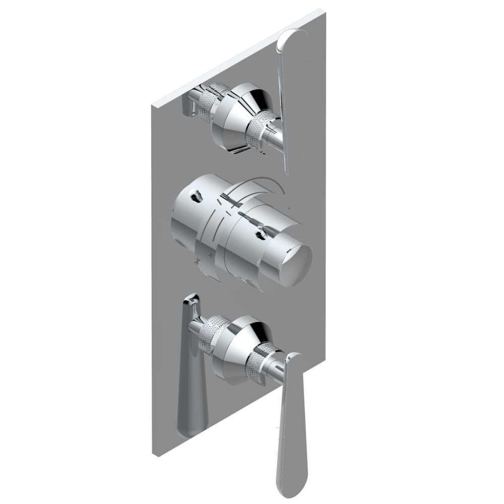 Set de finition THG pour douche thermostatique à encastrer avec deux robinets d&#39;arrêt - Collection &quot;Dean&quot;