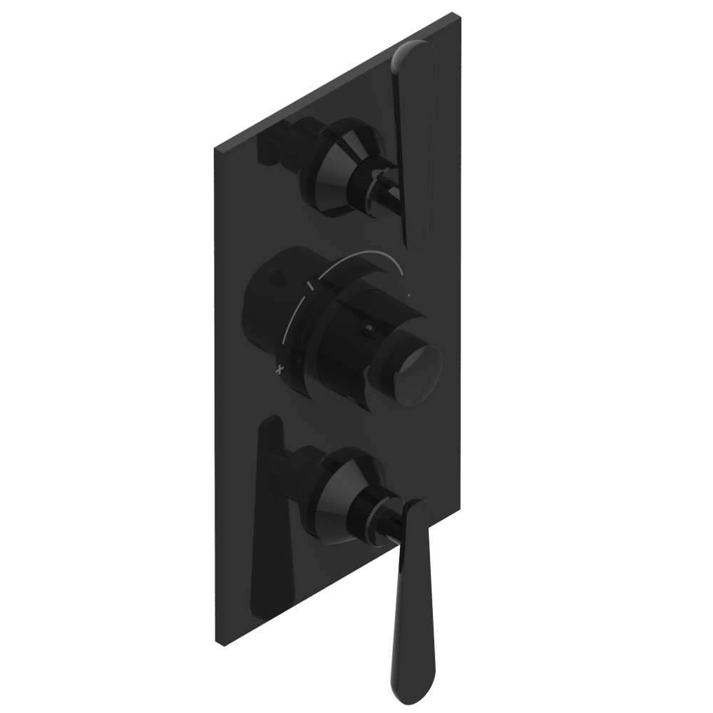 Set de finition THG pour douche thermostatique à encastrer avec deux robinets d'arrêt - Collection "Dean"