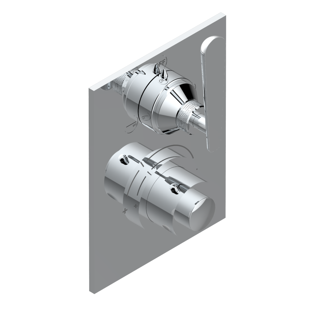 Set de finition THG pour douche thermostatique à encastrer 2 fonctions avec inverseur - Collection &quot;Dean&quot;