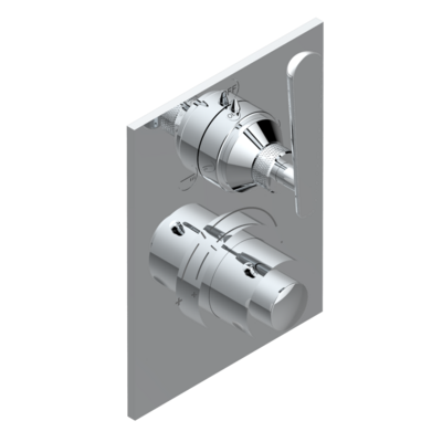Set de finition THG pour douche thermostatique à encastrer 2 fonctions avec inverseur - Collection &quot;Dean&quot;