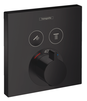 Set de finition pour mitigeur thermostatique encastré Hansgrohe ShowerSelect en noir mat