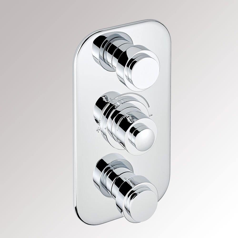 Set de finition THG pour douche thermostatique à encastrer avec deux robinets d'arrêt - Collection "Diplomate" - vue 6
