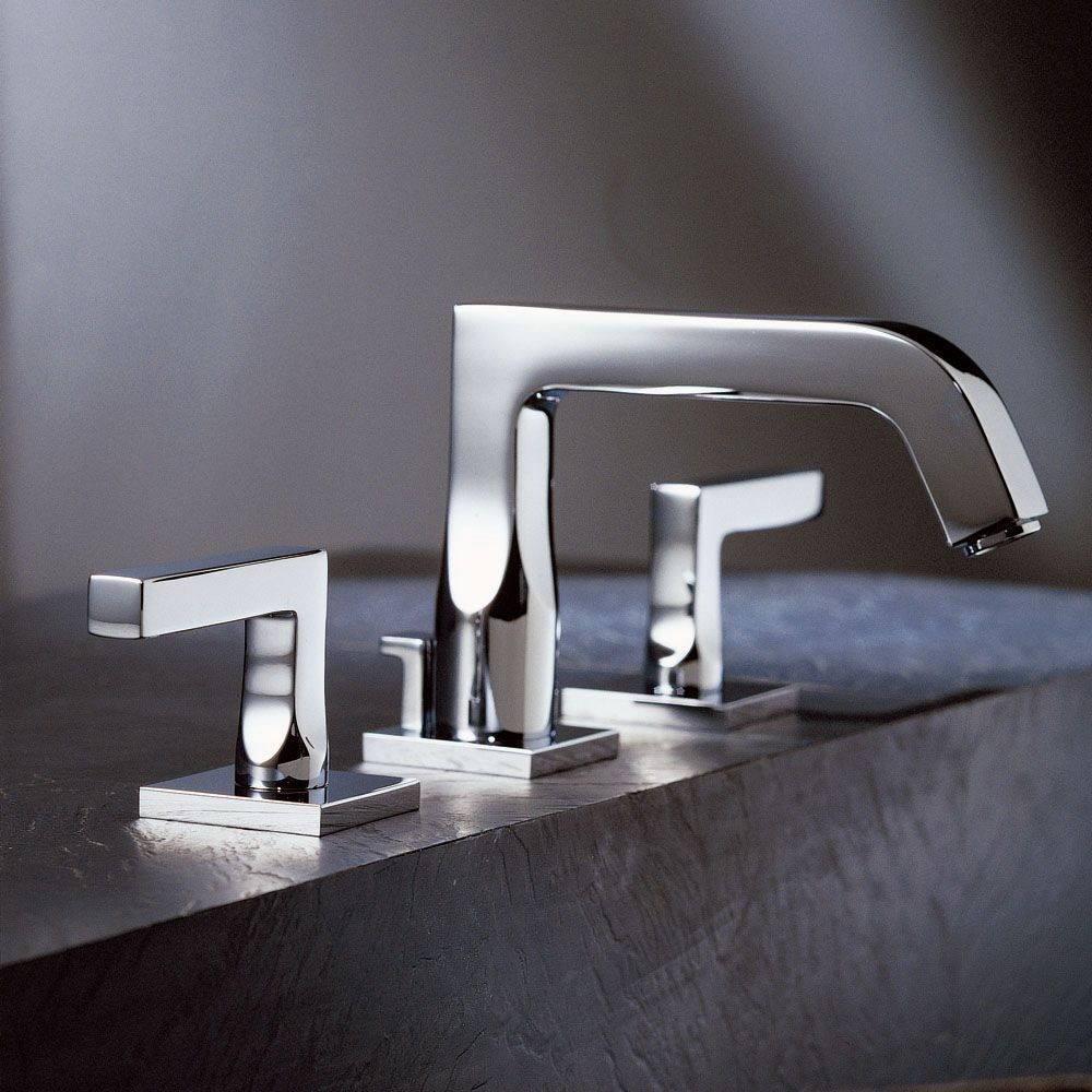 Mélangeur de lavabo 3 trous THG avec vidage pour serrage marbre - Collection "Beluga à manettes" - vue 5
