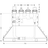 Corps d'encastrement pour combiné thermostatique 4 trous pour montage sur bord de baignoire