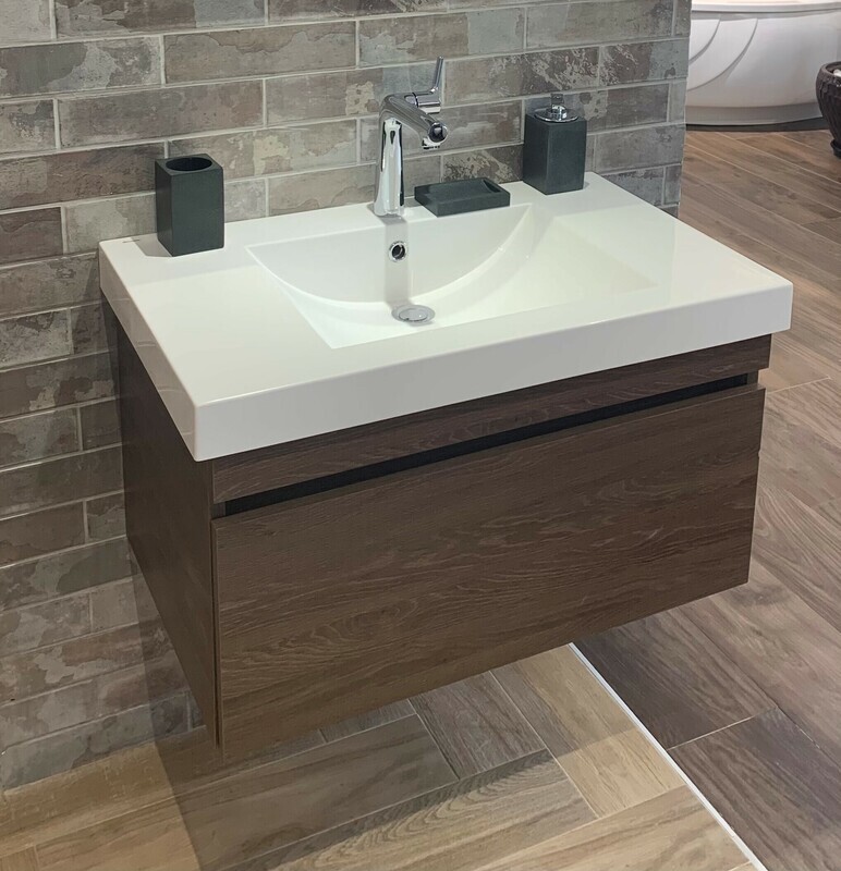 Plan-vasque Spazio 70 cm avec meuble de salle de bains à un tiroir