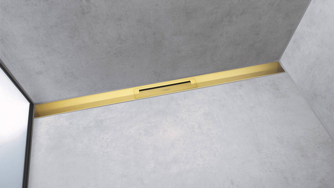 Set de finition Hansgrohe RainDrain Flex 700 mm découpable aspect doré poli