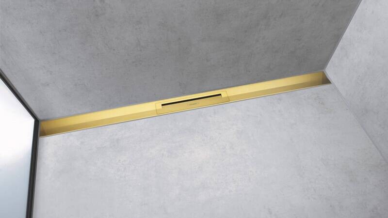 Set de finition Hansgrohe RainDrain Flex 700 mm découpable aspect doré poli