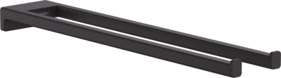 Porte-serviettes double branche Hansgrohe AddStoris en noir mat