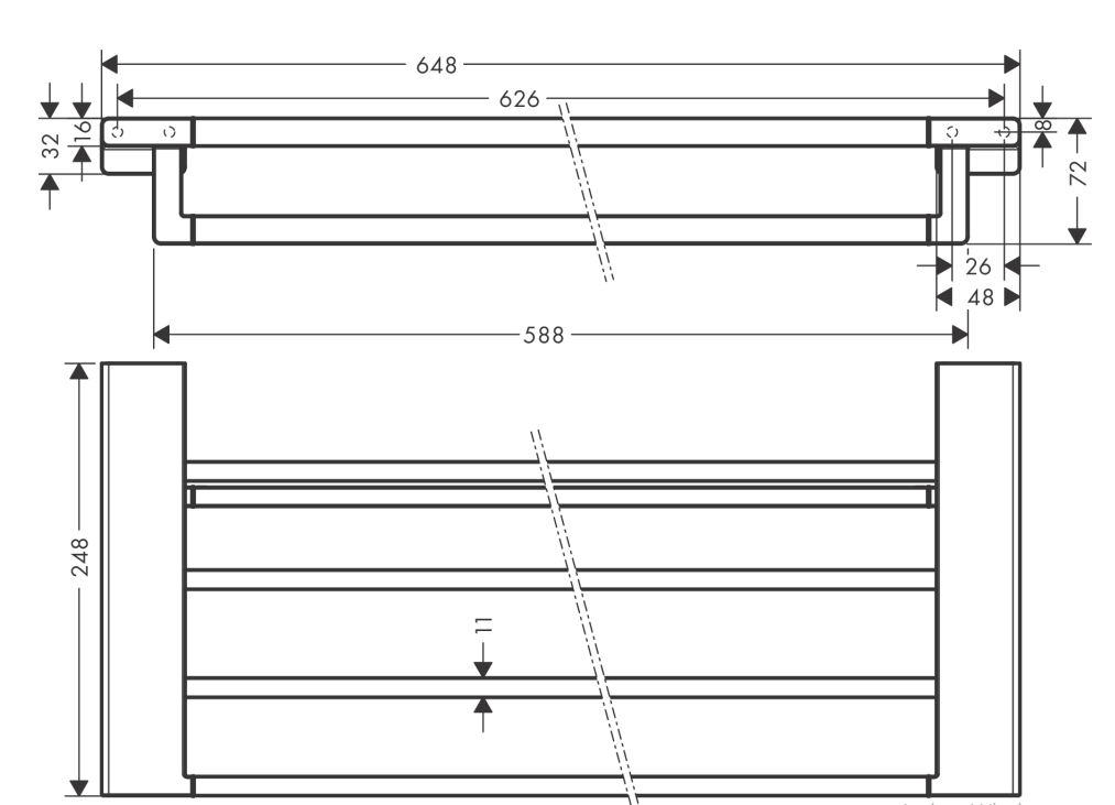 Porte-serviettes multi-barres Hansgrohe AddStoris en noir chromé brossé - vue 2