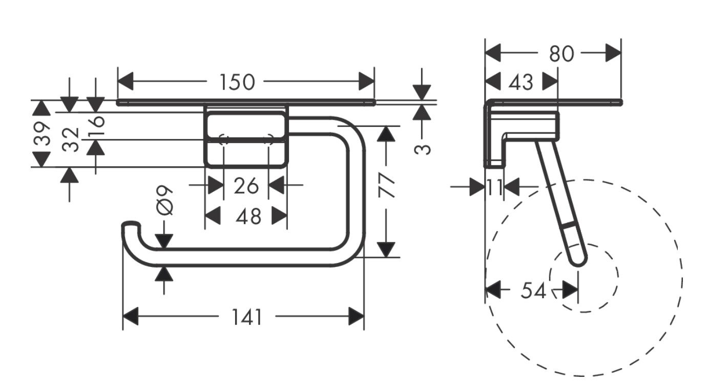 Porte-papier WC Hansgrohe AddStoris — vue 3