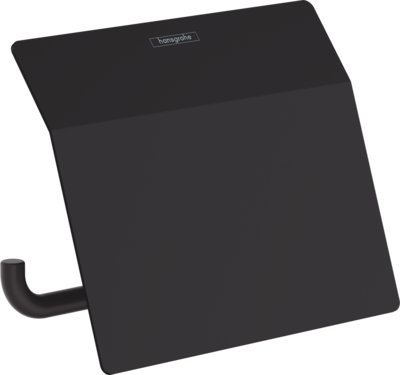 Porte-papier WC avec couvercle Hansgrohe AddStoris en noir mat