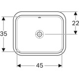 Vasque à encastrer par le dessous Geberit VariForm rectangulaire 53 x 44 cm avec trop-plein