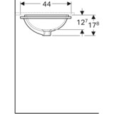 Vasque à encastrer par le dessous Geberit VariForm rectangulaire 53 x 44 cm avec trop-plein