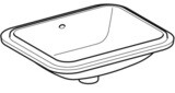 Vasque à encastrer par le dessous Geberit VariForm rectangulaire 53 x 44 cm avec trop-plein