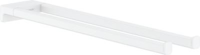 Porte-serviettes double branche Hansgrohe AddStoris en blanc mat
