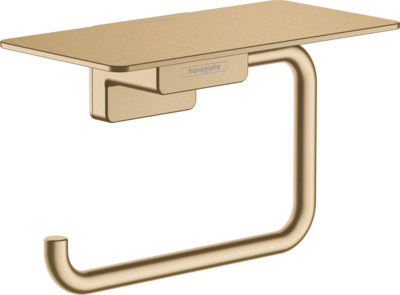 Porte-papier WC avec tablette Hansgrohe AddStoris en bronze brossé
