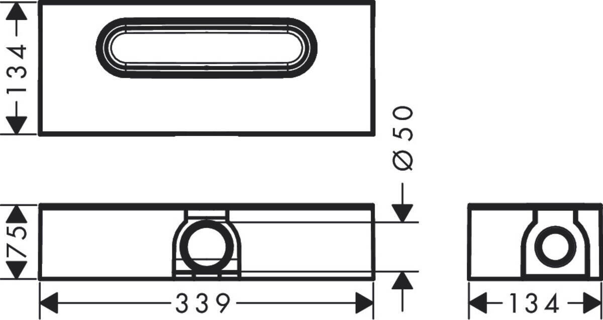Kit d'encastrement Hansgrohe uBox universel pour canivelles de douche RainDrain Flex - débit d'évacuation 42 L/min — vue 2