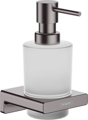 Distributeur de savon liquide Hansgrohe AddStoris en noir chromé brossé