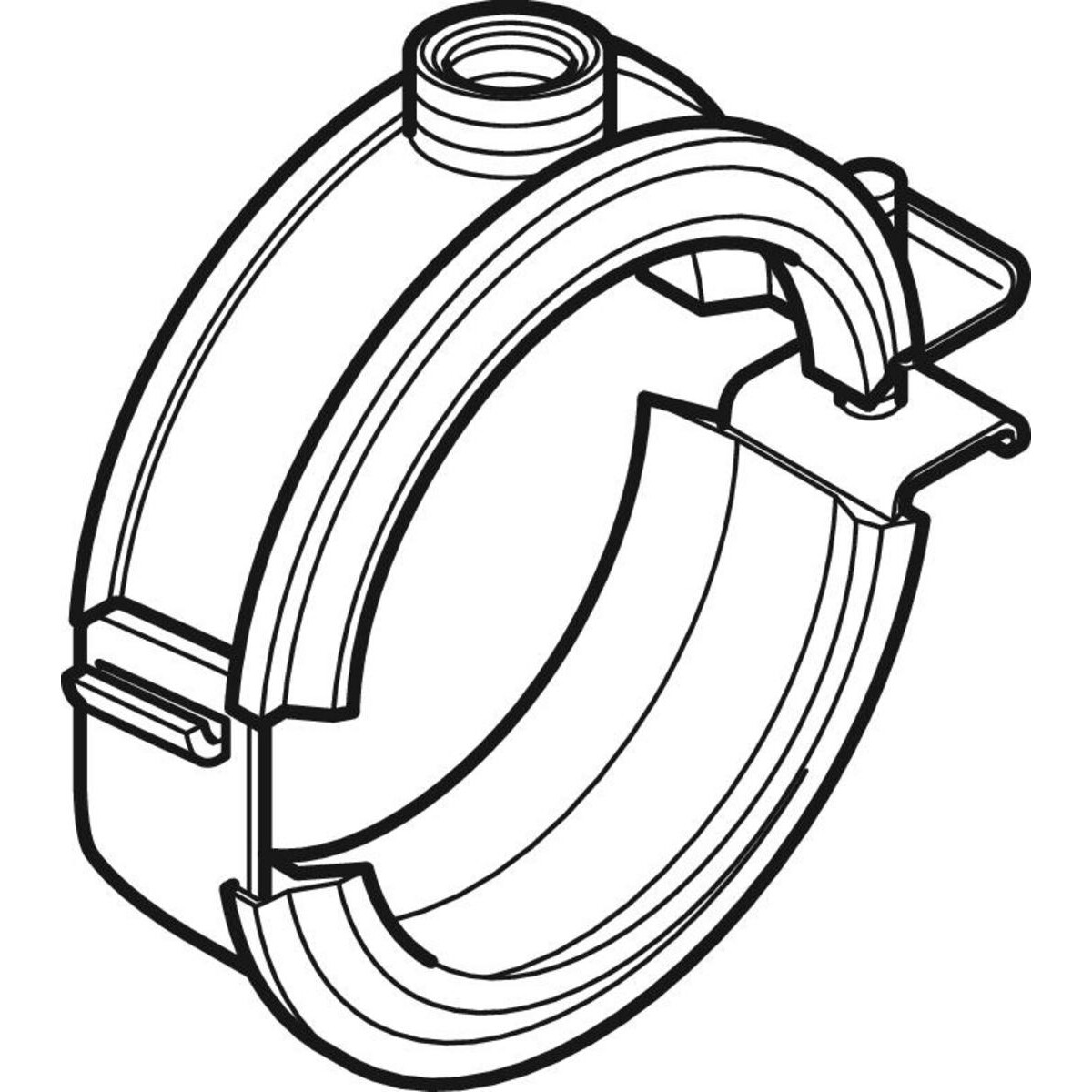 Collier isolé Geberit PEHD Silent db 20 avec manchon fileté M10 / G 1/2" : di=110mm — vue 2